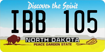ND license plate IBB105