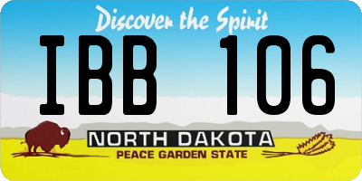 ND license plate IBB106