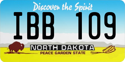 ND license plate IBB109