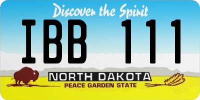 ND license plate IBB111