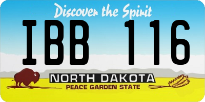 ND license plate IBB116