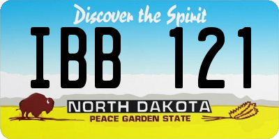 ND license plate IBB121