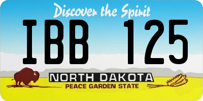 ND license plate IBB125