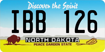ND license plate IBB126