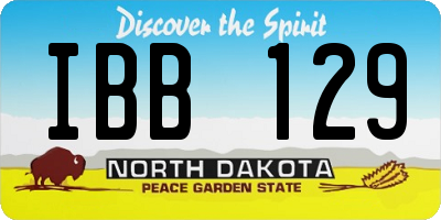 ND license plate IBB129