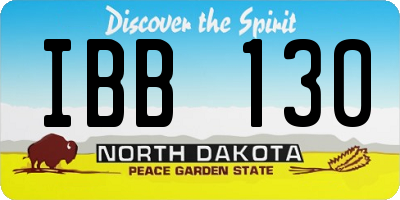 ND license plate IBB130