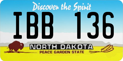 ND license plate IBB136