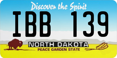 ND license plate IBB139