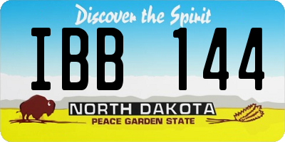 ND license plate IBB144