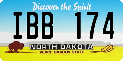 ND license plate IBB174