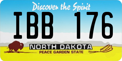 ND license plate IBB176