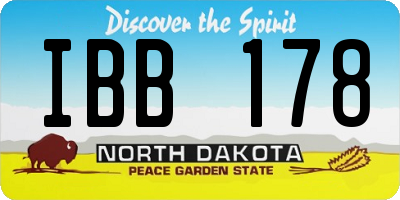 ND license plate IBB178
