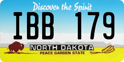 ND license plate IBB179