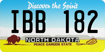 ND license plate IBB182