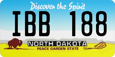 ND license plate IBB188