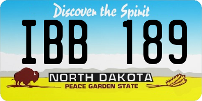 ND license plate IBB189