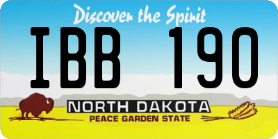 ND license plate IBB190