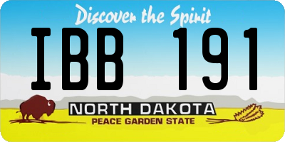 ND license plate IBB191