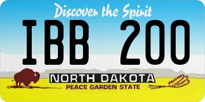 ND license plate IBB200