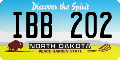 ND license plate IBB202