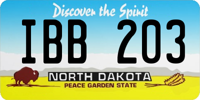 ND license plate IBB203