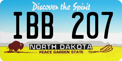 ND license plate IBB207