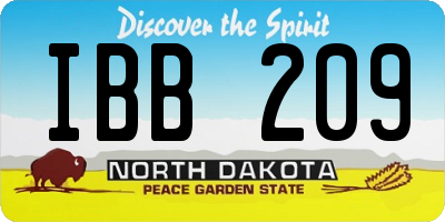 ND license plate IBB209