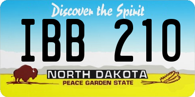 ND license plate IBB210