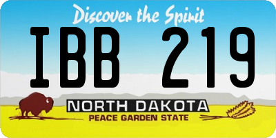 ND license plate IBB219