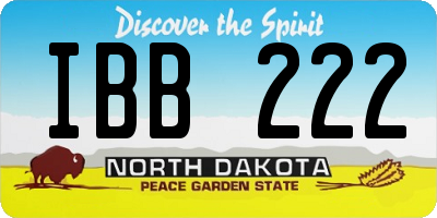 ND license plate IBB222
