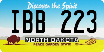ND license plate IBB223