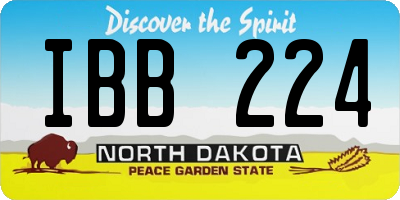 ND license plate IBB224