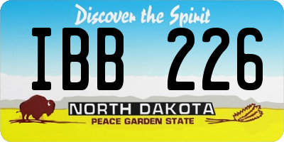 ND license plate IBB226