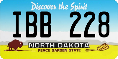 ND license plate IBB228