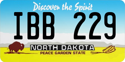 ND license plate IBB229