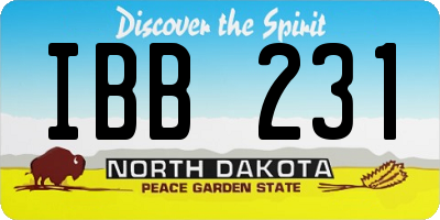 ND license plate IBB231