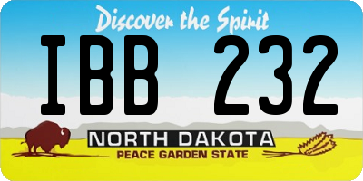 ND license plate IBB232