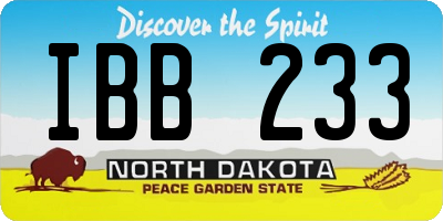 ND license plate IBB233