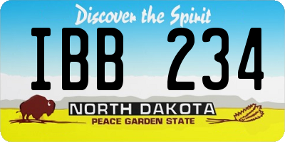 ND license plate IBB234