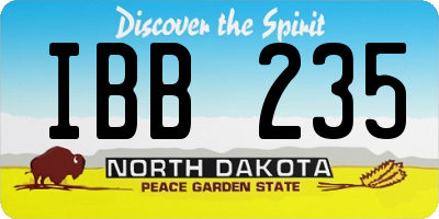 ND license plate IBB235