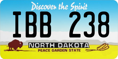 ND license plate IBB238