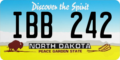 ND license plate IBB242