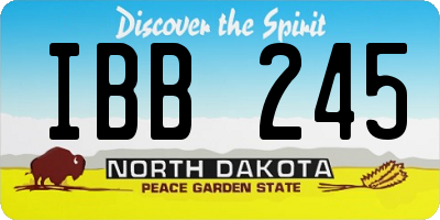 ND license plate IBB245