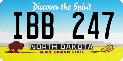 ND license plate IBB247
