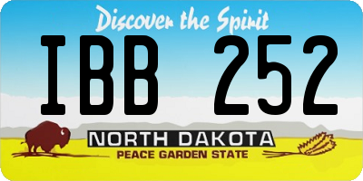 ND license plate IBB252