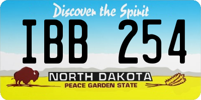 ND license plate IBB254