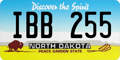 ND license plate IBB255