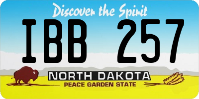 ND license plate IBB257