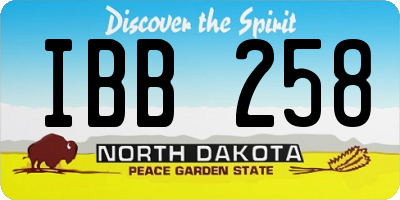 ND license plate IBB258