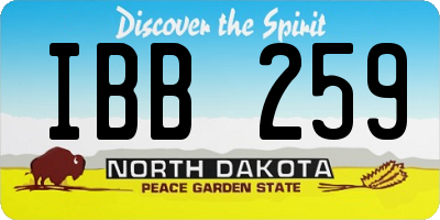 ND license plate IBB259
